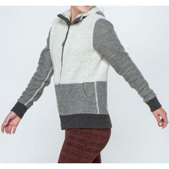 Toad&Co Wildwood Wool Blend Sherpa Full Zip Sweatshirt Hoodie Jacket Women's M - Picture 1 of 11